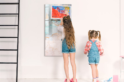 Decoratief glazen wandbord beschrijfbaar en magnetisch Een kleurrijk bord voor het presenteren van foto's