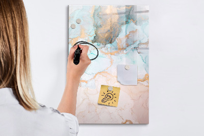 Decoratief glazen wandbord beschrijfbaar en magnetisch Een kleurrijk bord voor het presenteren van foto's