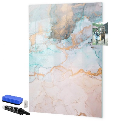 Decoratief glazen wandbord beschrijfbaar en magnetisch Een kleurrijk bord voor het presenteren van foto's