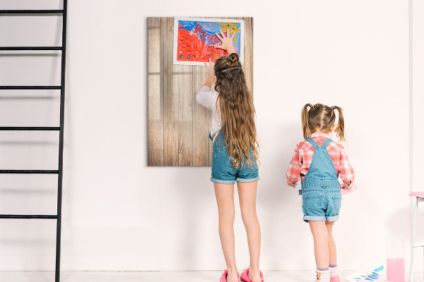 Memobord van glas met print inclusief neodymium magneten Bord voor foto's en notities