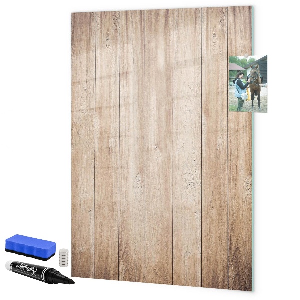 Memobord van glas met print inclusief neodymium magneten Bord voor foto's en notities