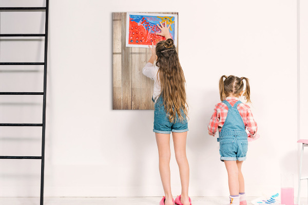 Memobord van glas met print inclusief neodymium magneten Bord voor foto's en notities