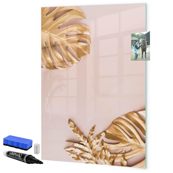 Decoratief glazen wandbord beschrijfbaar en magnetisch Een stijlvol bord voor notities en foto's