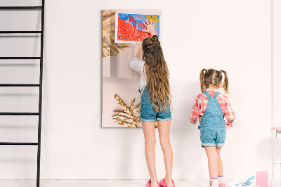 Decoratief glazen wandbord beschrijfbaar en magnetisch Een stijlvol bord voor notities en foto's