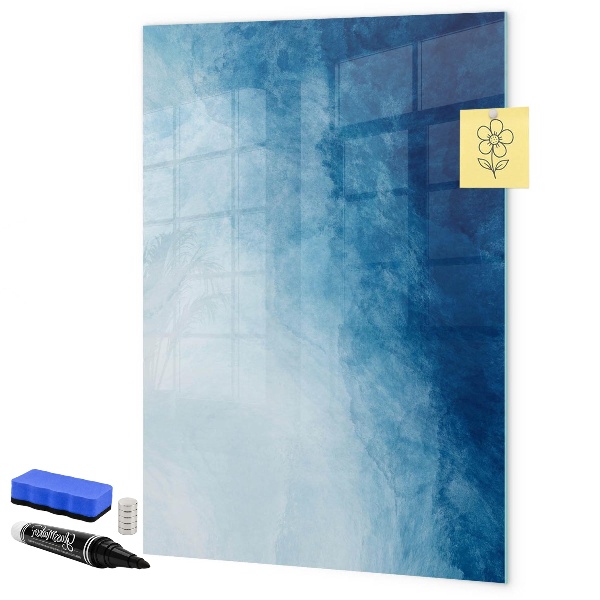 Memobord van glas met print inclusief neodymium magneten Magnetisch bord voor foto's en notities