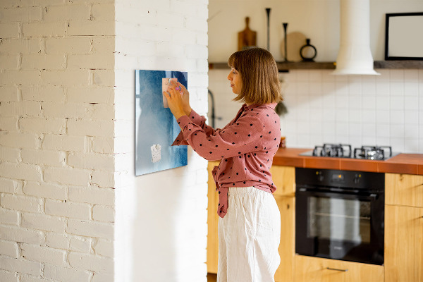 Memobord van glas met print inclusief neodymium magneten Magnetisch bord voor foto's en notities