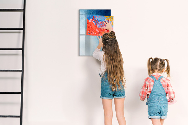 Memobord van glas met print inclusief neodymium magneten Magnetisch bord voor foto's en notities