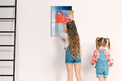 Memobord van glas met print inclusief neodymium magneten Magnetisch bord voor foto's en notities