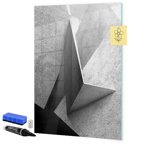 Memobord van glas met print inclusief neodymium magneten Modern fotodisplaybord