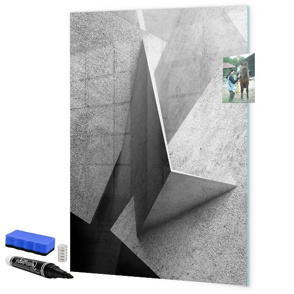 Memobord van glas met print inclusief neodymium magneten Modern fotodisplaybord