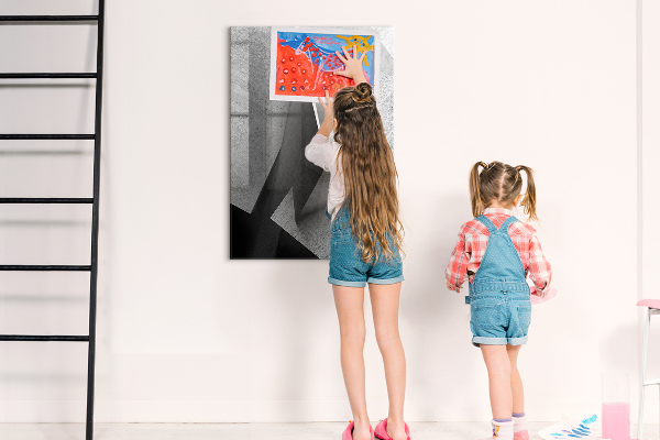 Memobord van glas met print inclusief neodymium magneten Modern fotodisplaybord