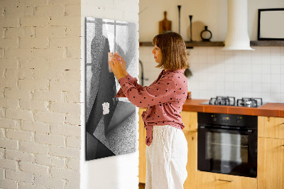 Memobord van glas met print inclusief neodymium magneten Modern fotodisplaybord