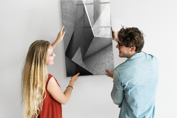 Memobord van glas met print inclusief neodymium magneten Modern fotodisplaybord