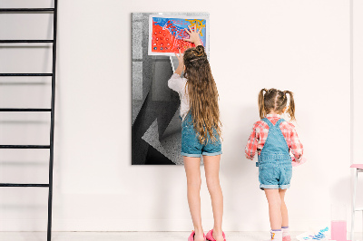 Memobord van glas met print inclusief neodymium magneten Modern fotodisplaybord