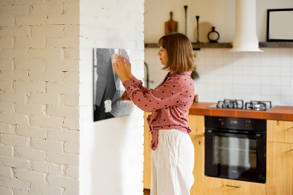 Memobord van glas met print inclusief neodymium magneten Modern fotodisplaybord
