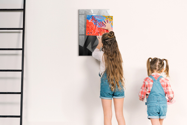 Memobord van glas met print inclusief neodymium magneten Modern fotodisplaybord