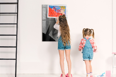 Memobord van glas met print inclusief neodymium magneten Modern fotodisplaybord
