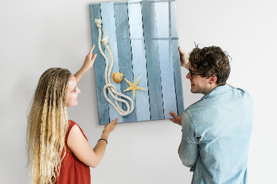 Decoratief glazen wandbord beschrijfbaar en magnetisch Souvenirfoto's van herinneringen aan de kust