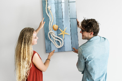 Decoratief glazen wandbord beschrijfbaar en magnetisch Souvenirfoto's van herinneringen aan de kust
