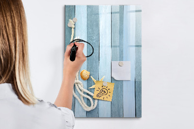 Decoratief glazen wandbord beschrijfbaar en magnetisch Souvenirfoto's van herinneringen aan de kust