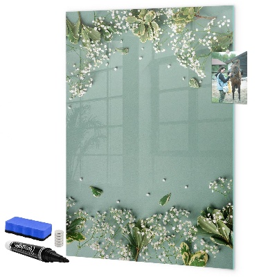 Memobord van glas met print inclusief neodymium magneten Een creatieve plek voor herinneringen en foto's