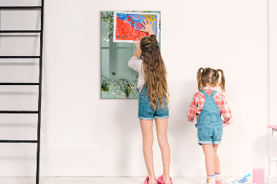 Memobord van glas met print inclusief neodymium magneten Een creatieve plek voor herinneringen en foto's