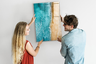 Memobord van glas met print inclusief neodymium magneten Herinneringen aan een vakantie aan zee