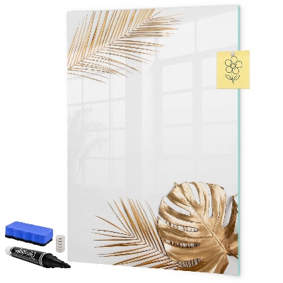 Decoratief glazen wandbord beschrijfbaar en magnetisch Stijlvol fotobord met planten