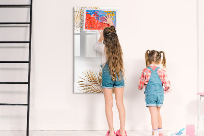 Decoratief glazen wandbord beschrijfbaar en magnetisch Stijlvol fotobord met planten