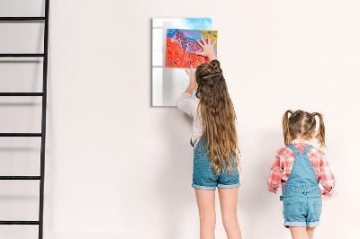 Memobord van glas met print inclusief neodymium magneten Creatief fotopresentatiebord