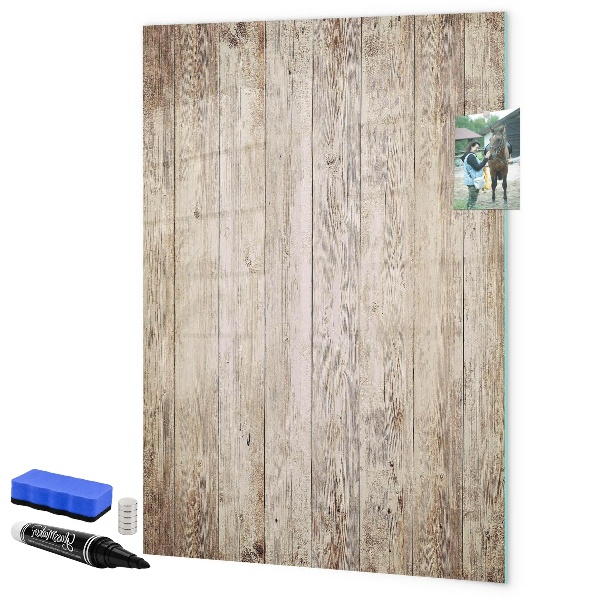 Decoratief glazen wandbord beschrijfbaar en magnetisch Foto-organizer aan de muur