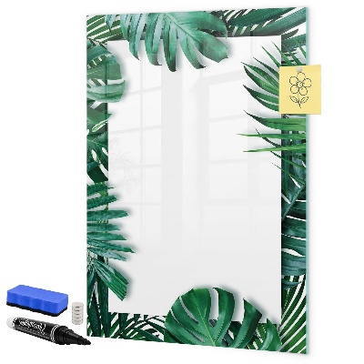 Memobord van glas met print inclusief neodymium magneten Groen bord voor het presenteren van foto's