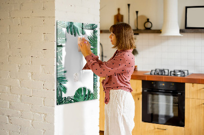 Memobord van glas met print inclusief neodymium magneten Groen bord voor het presenteren van foto's