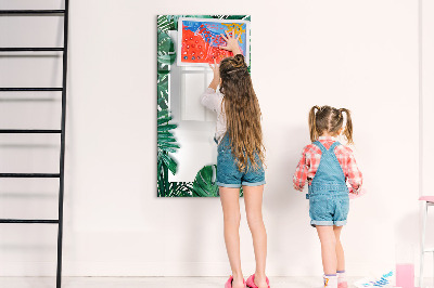 Memobord van glas met print inclusief neodymium magneten Groen bord voor het presenteren van foto's
