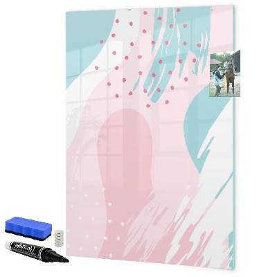 Decoratief glazen wandbord beschrijfbaar en magnetisch Een kleurrijk prikbord voor foto's en notities