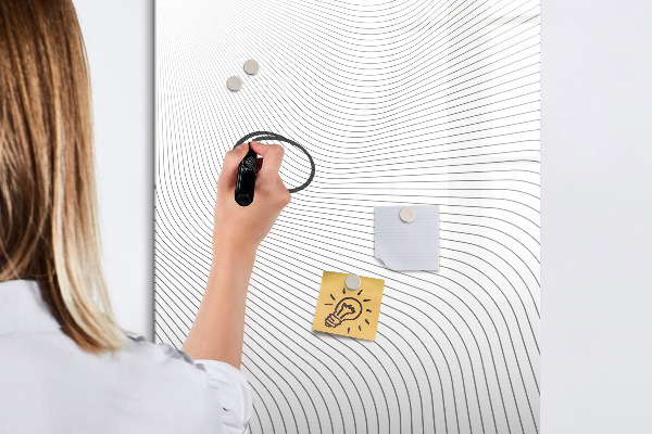 Memobord van glas met print inclusief neodymium magneten Een spiegel met een plek voor foto's