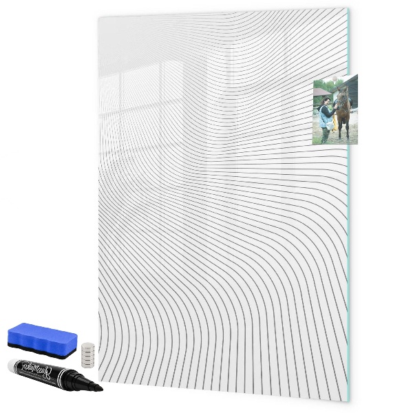 Memobord van glas met print inclusief neodymium magneten Een spiegel met een plek voor foto's