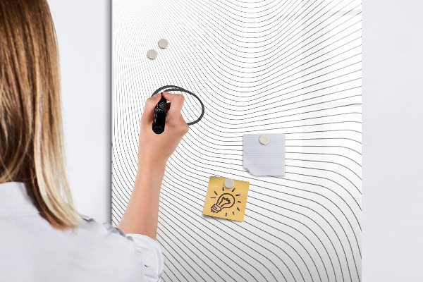 Memobord van glas met print inclusief neodymium magneten Een spiegel met een plek voor foto's
