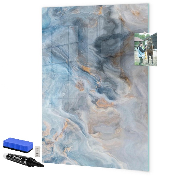 Memobord van glas met print inclusief neodymium magneten Modern prikbord voor notities en foto's