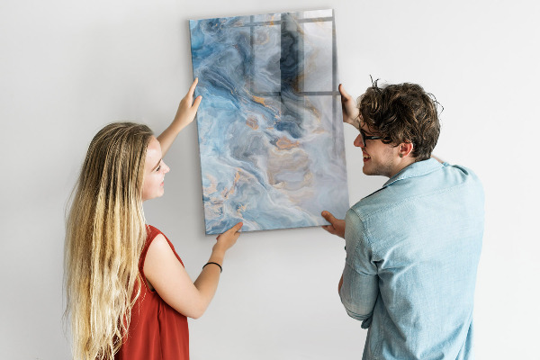 Memobord van glas met print inclusief neodymium magneten Modern prikbord voor notities en foto's
