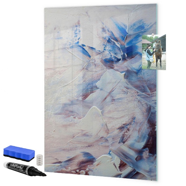 Decoratief glazen wandbord beschrijfbaar en magnetisch Een creatieve ruimte voor herinneringen en notities