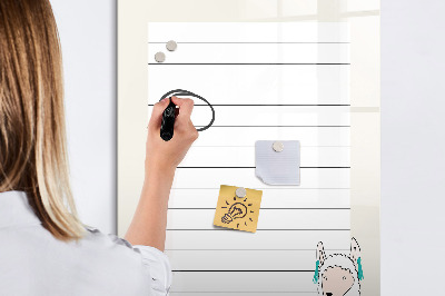 Memobord van glas met print inclusief neodymium magneten Een takenlijst met een schattig thema