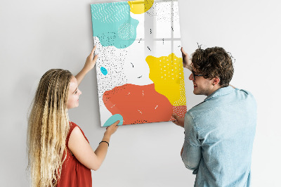 Decoratief glazen wandbord beschrijfbaar en magnetisch Kleurrijk prikbord voor foto's en notities