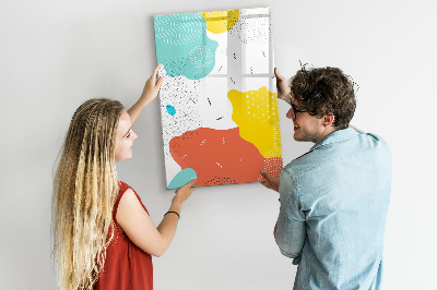 Decoratief glazen wandbord beschrijfbaar en magnetisch Kleurrijk prikbord voor foto's en notities