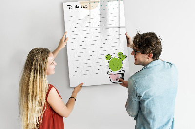 Decoratief glazen wandbord beschrijfbaar en magnetisch Een takenlijst met een creatieve twist