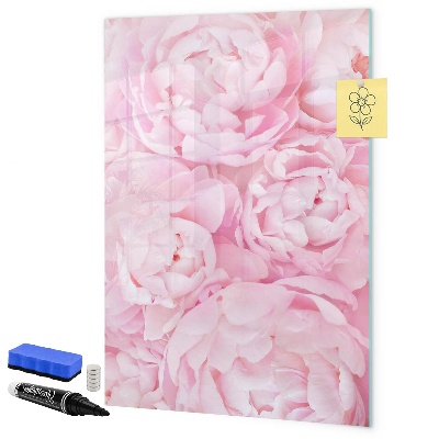 Decoratief glazen wandbord beschrijfbaar en magnetisch Bloemenmotief met ruimte voor foto's