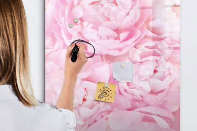Decoratief glazen wandbord beschrijfbaar en magnetisch Bloemenmotief met ruimte voor foto's