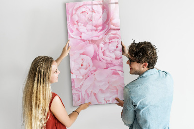 Decoratief glazen wandbord beschrijfbaar en magnetisch Bloemenmotief met ruimte voor foto's
