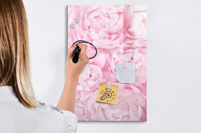 Decoratief glazen wandbord beschrijfbaar en magnetisch Bloemenmotief met ruimte voor foto's