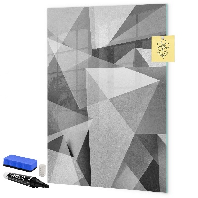 Decoratief glazen wandbord beschrijfbaar en magnetisch Modern prikbord voor notities en foto's